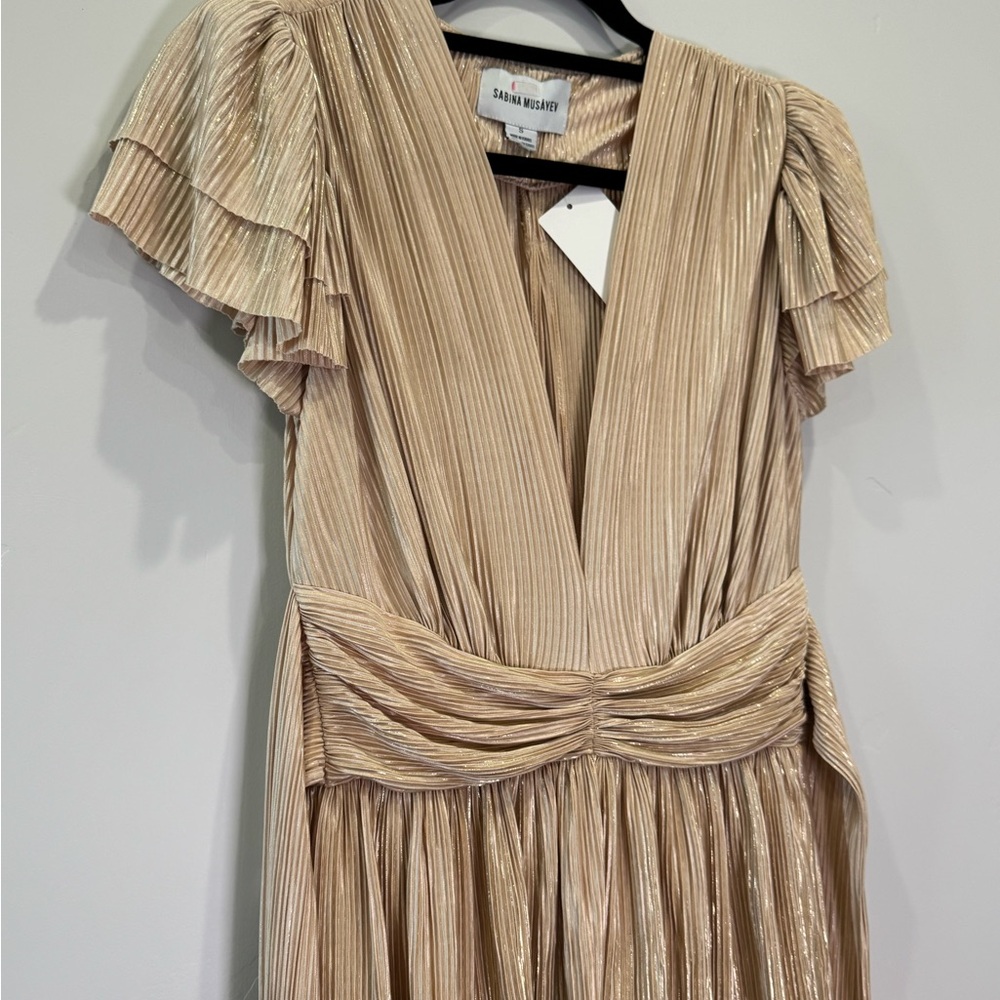 Sabina Musayev Metallic Gold Maxi Dress Maze Dress - Picture 4 of 7